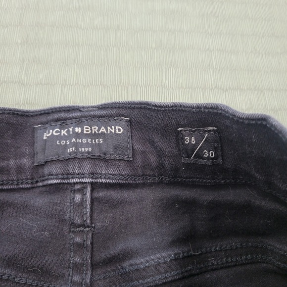 Lucky Brand Black Jeans 410 Athletic Straight Fit Men's Sz 38x30 Denim Dark Flex - Picture 8 of 12
